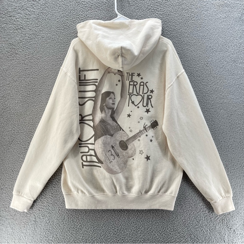 Beige Taylor Swift Heart Hands Era Tour Hoodie Women Large